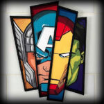 Cuadro Irregular Avenger faces